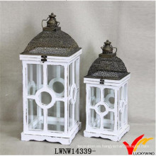 La boda de vidrio de madera Handcrafted Lantern Antique Lantern